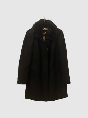 BLACK COAT WITH REMOVABLE FAUX FUR COLLAR - SM REBOOTED