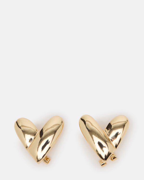 HEART STUD EARRINGS GOLD