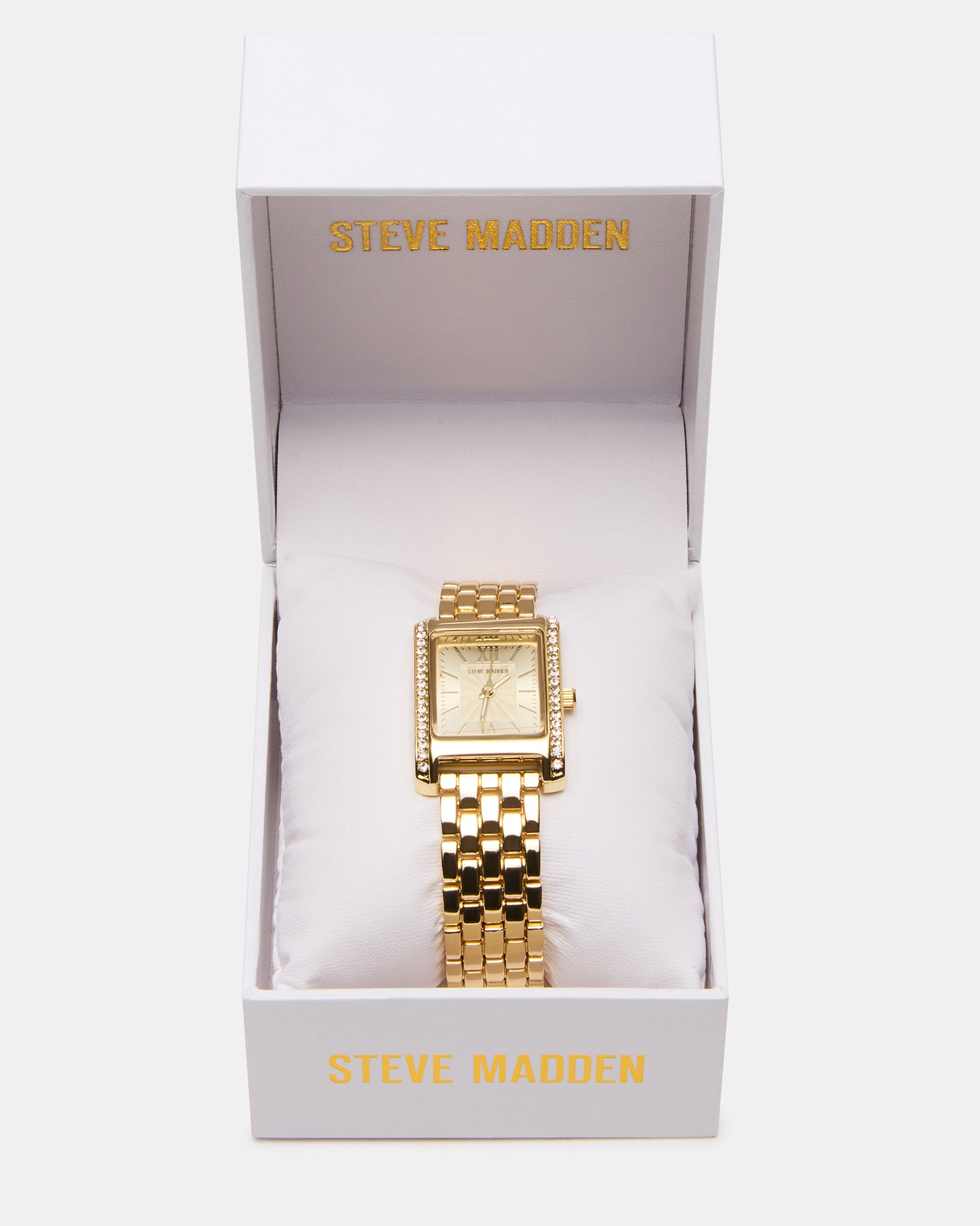WOMEN'S SQUARE STAINLESS STEEL WATCH GOLD - Image 3