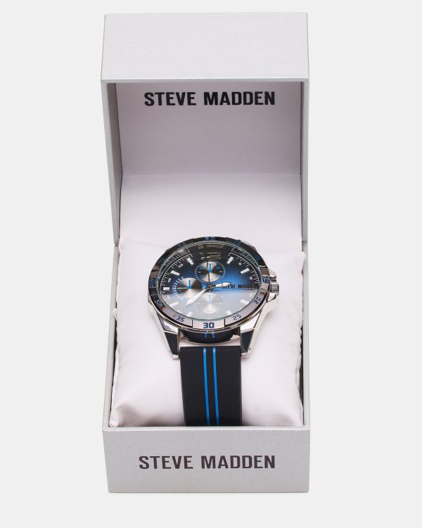 MEN'S ALLOY WATCH BLACK/BLUE - Image 3