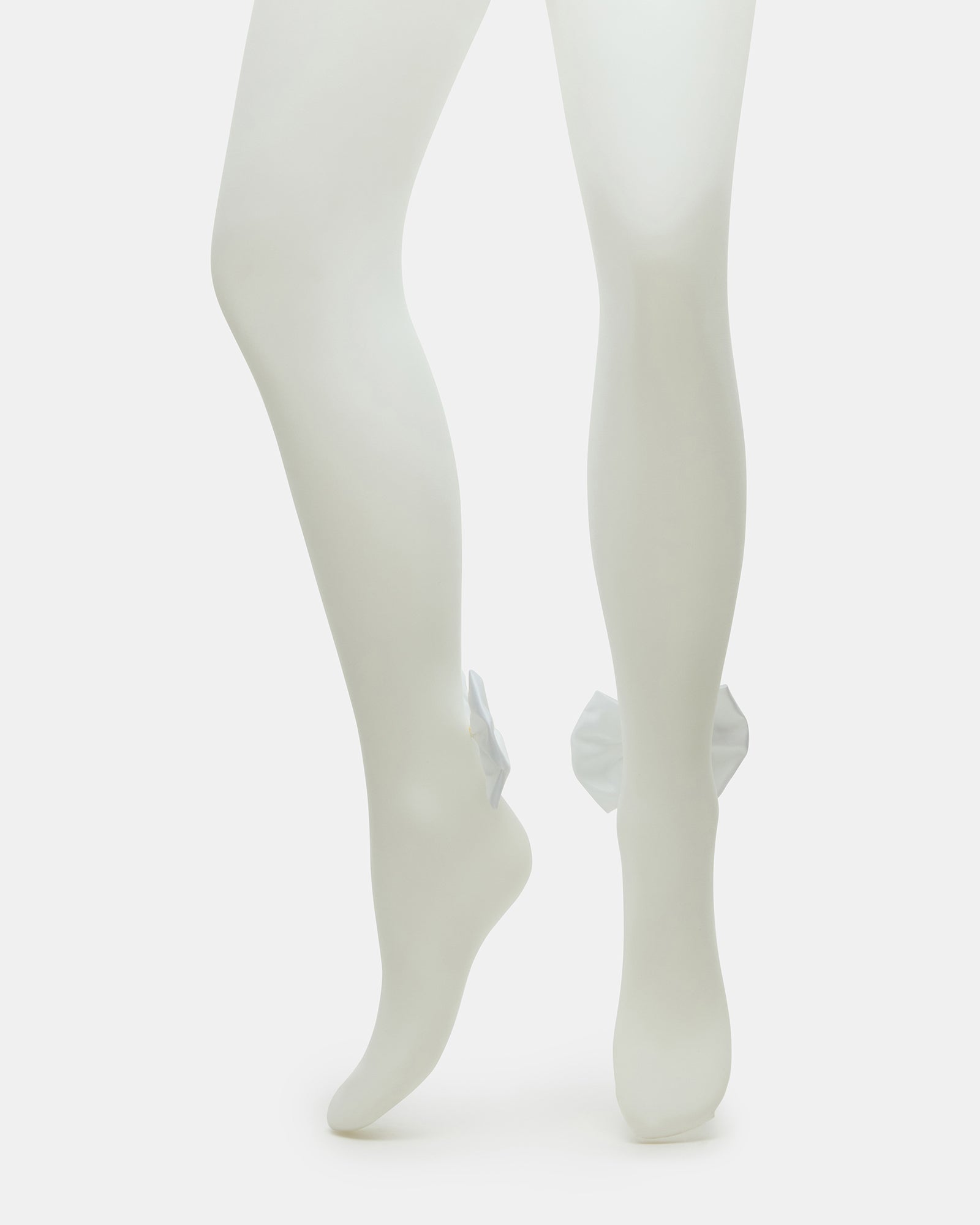 BRIDAL BOW TIGHTS SHEER WHITE - Image 2
