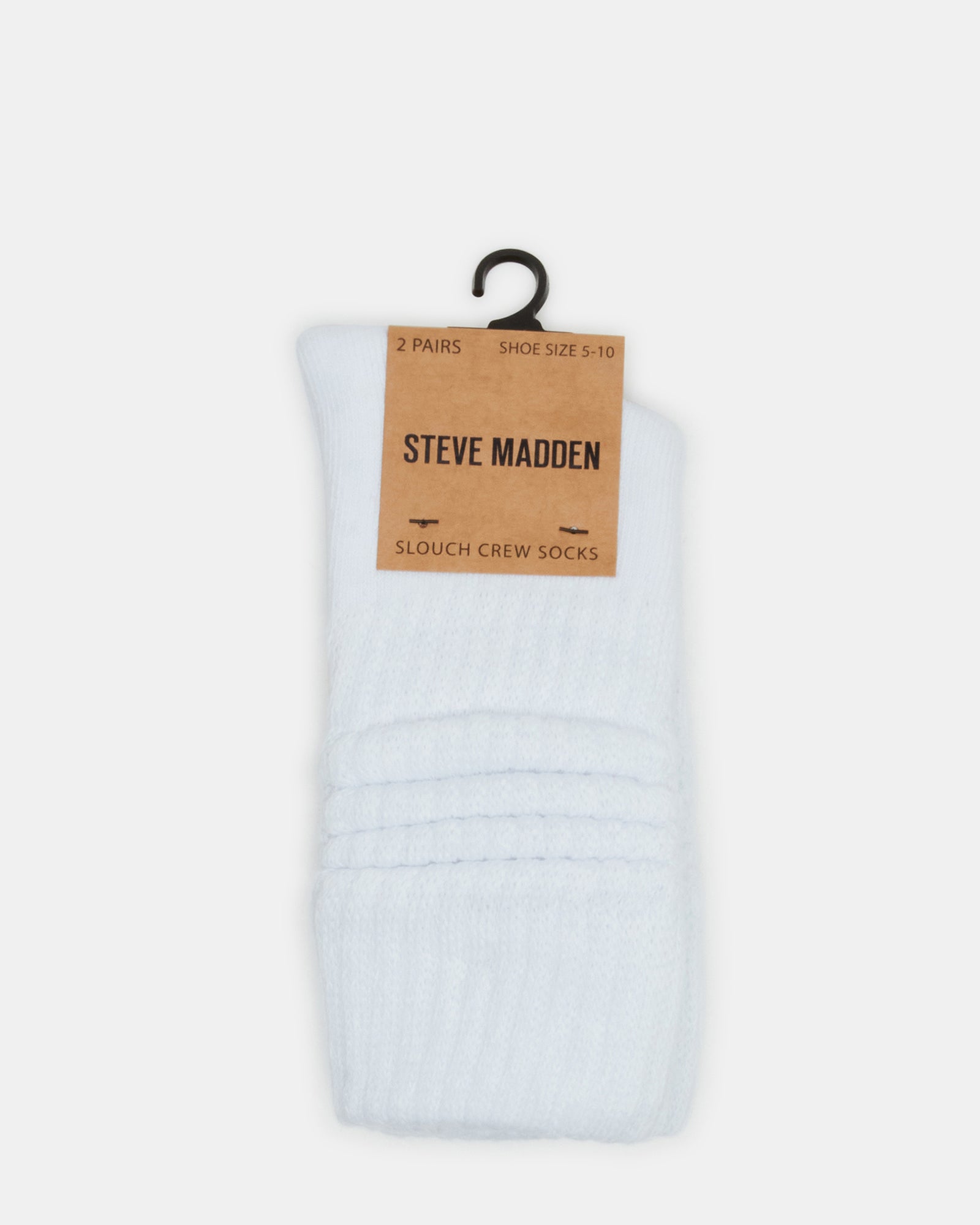2 PACK SLOUCHY CREW SOCKS WHITE - Image 3