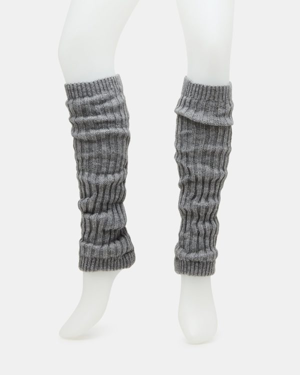 RIBBED LEG WARMERS GREY