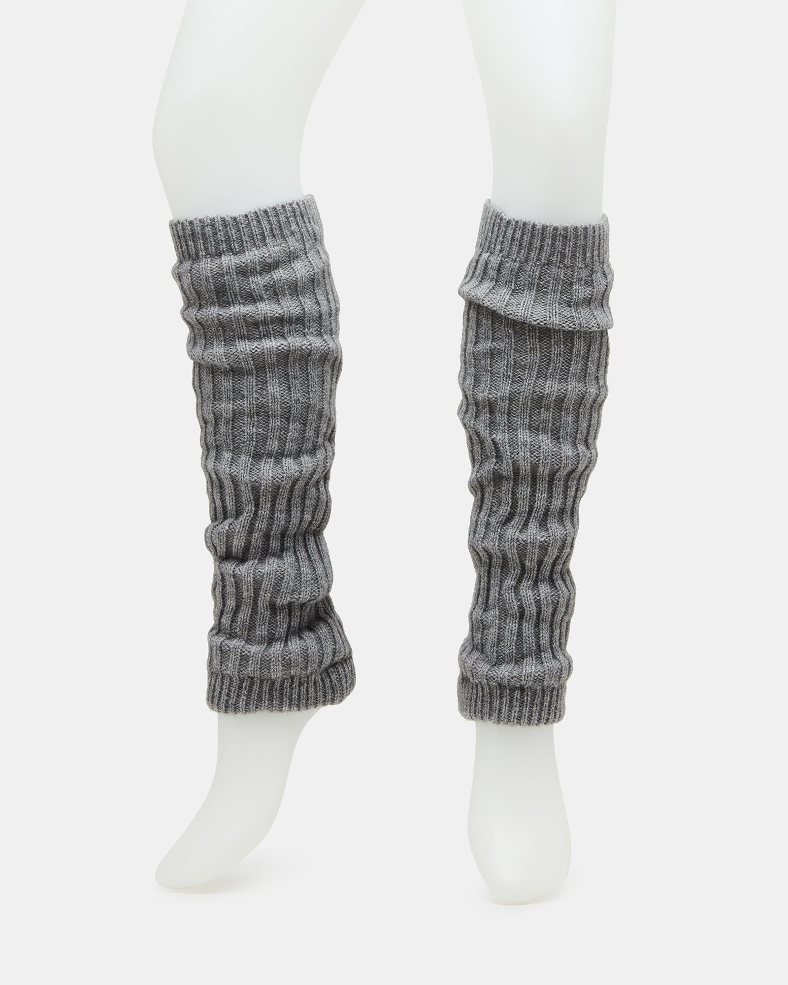 RIBBED LEG WARMERS GREY
