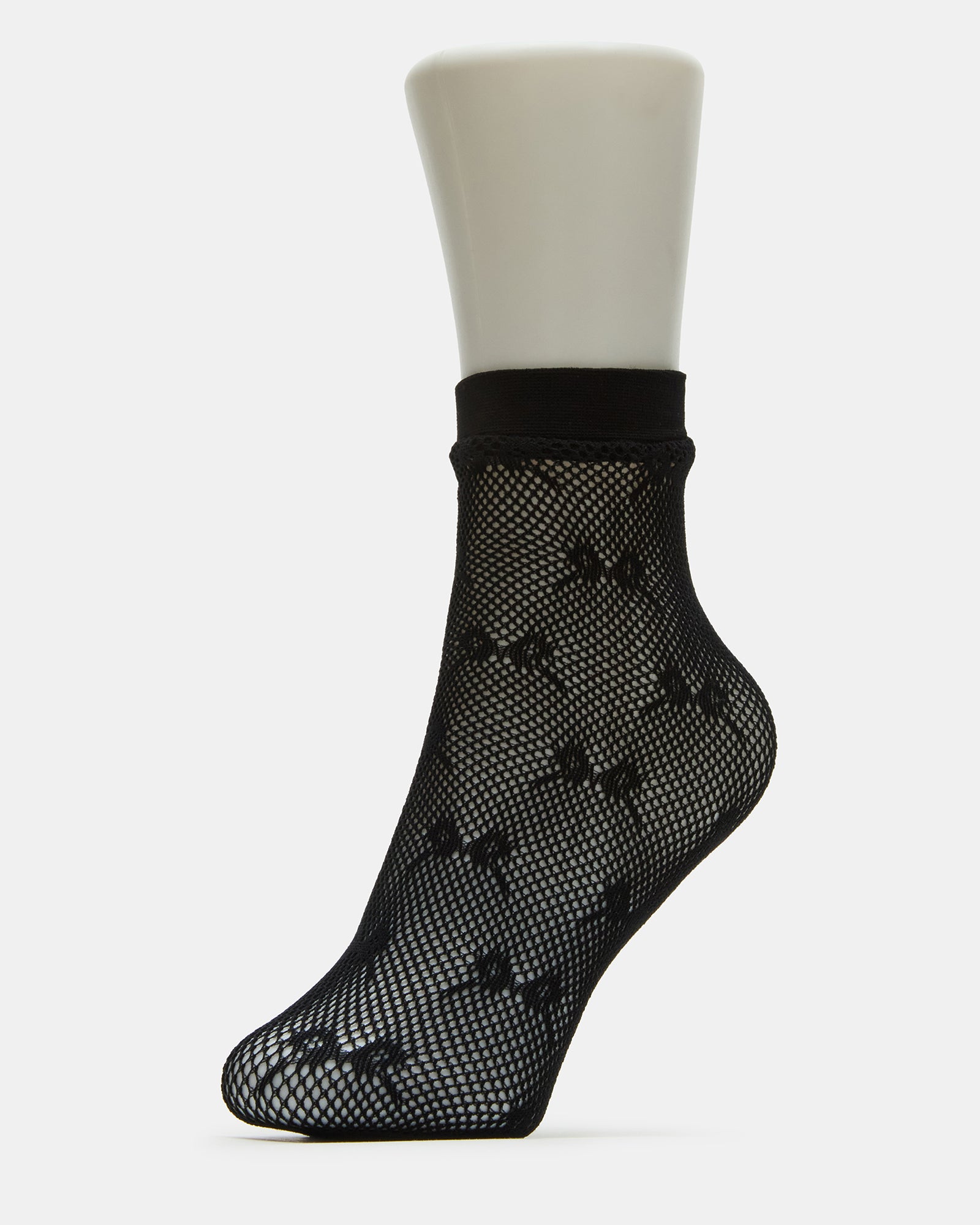 2 PACK BOW FISHNET ANKLET SOCKS BLACK - Image 2