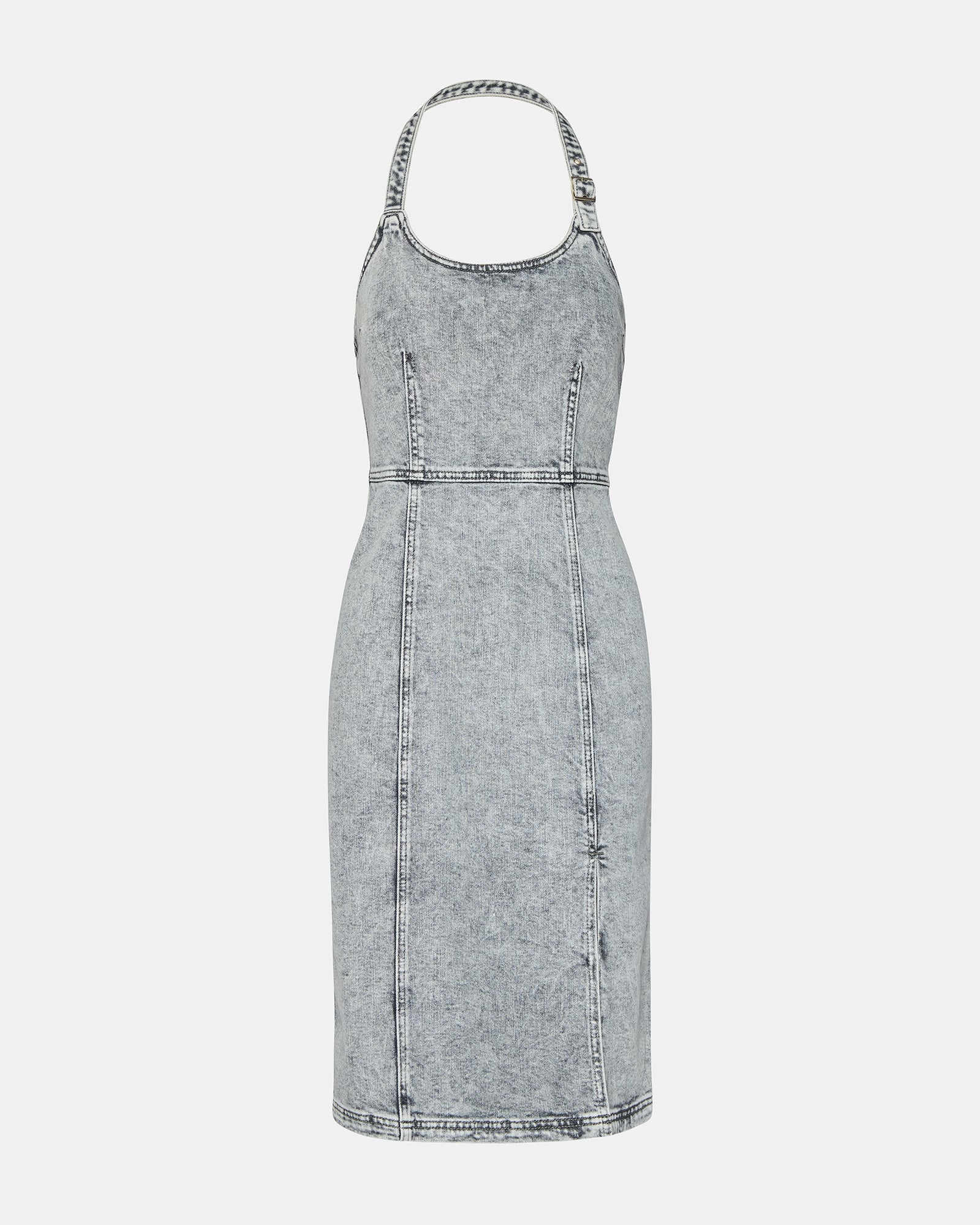 GIA DENIM DRESS LIGHT GREY - Image 5