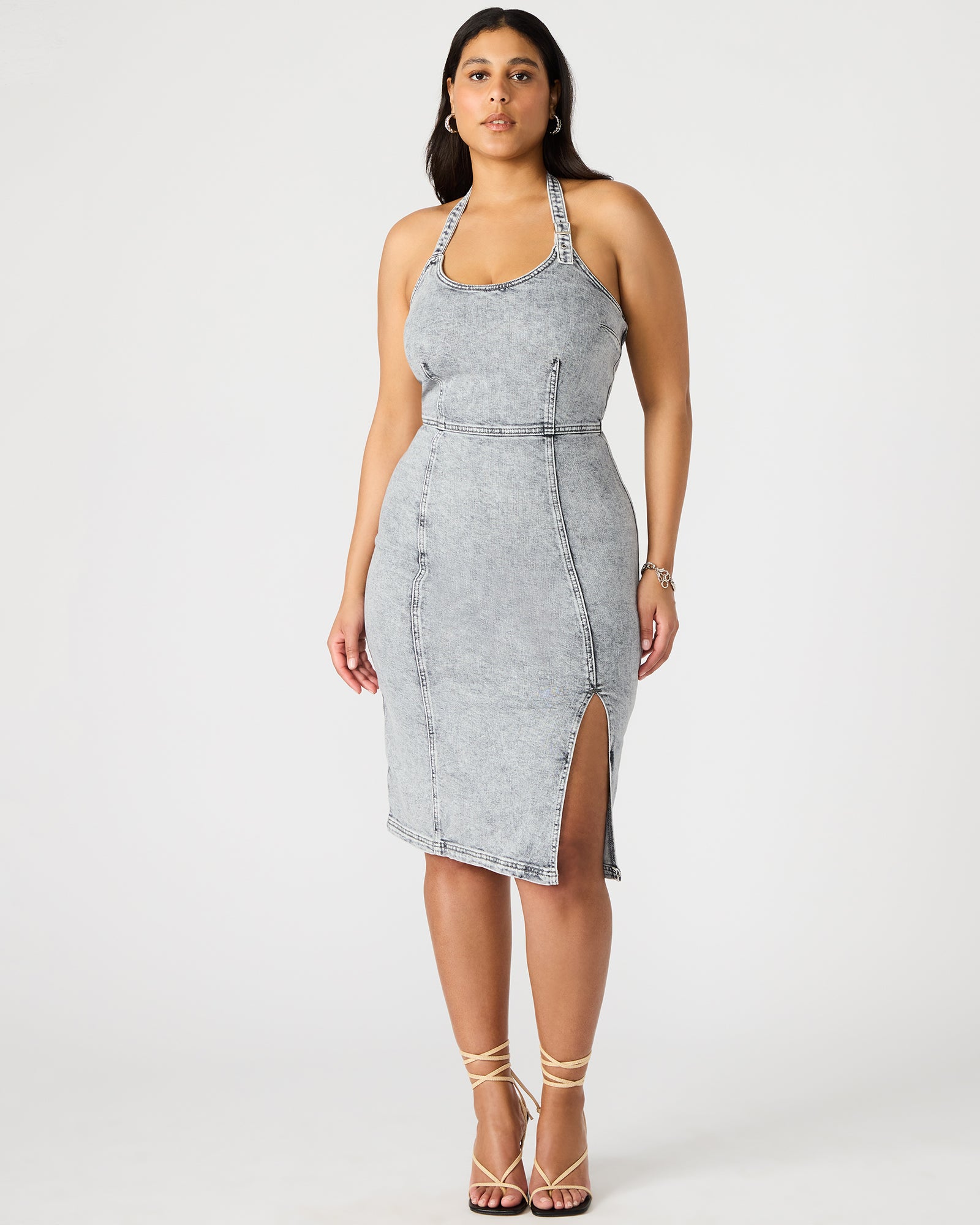GIA DENIM DRESS LIGHT GREY - Image 2