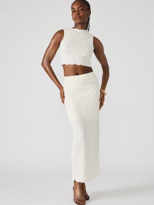 SEASIDE MAXI SKIRT SET CREAM