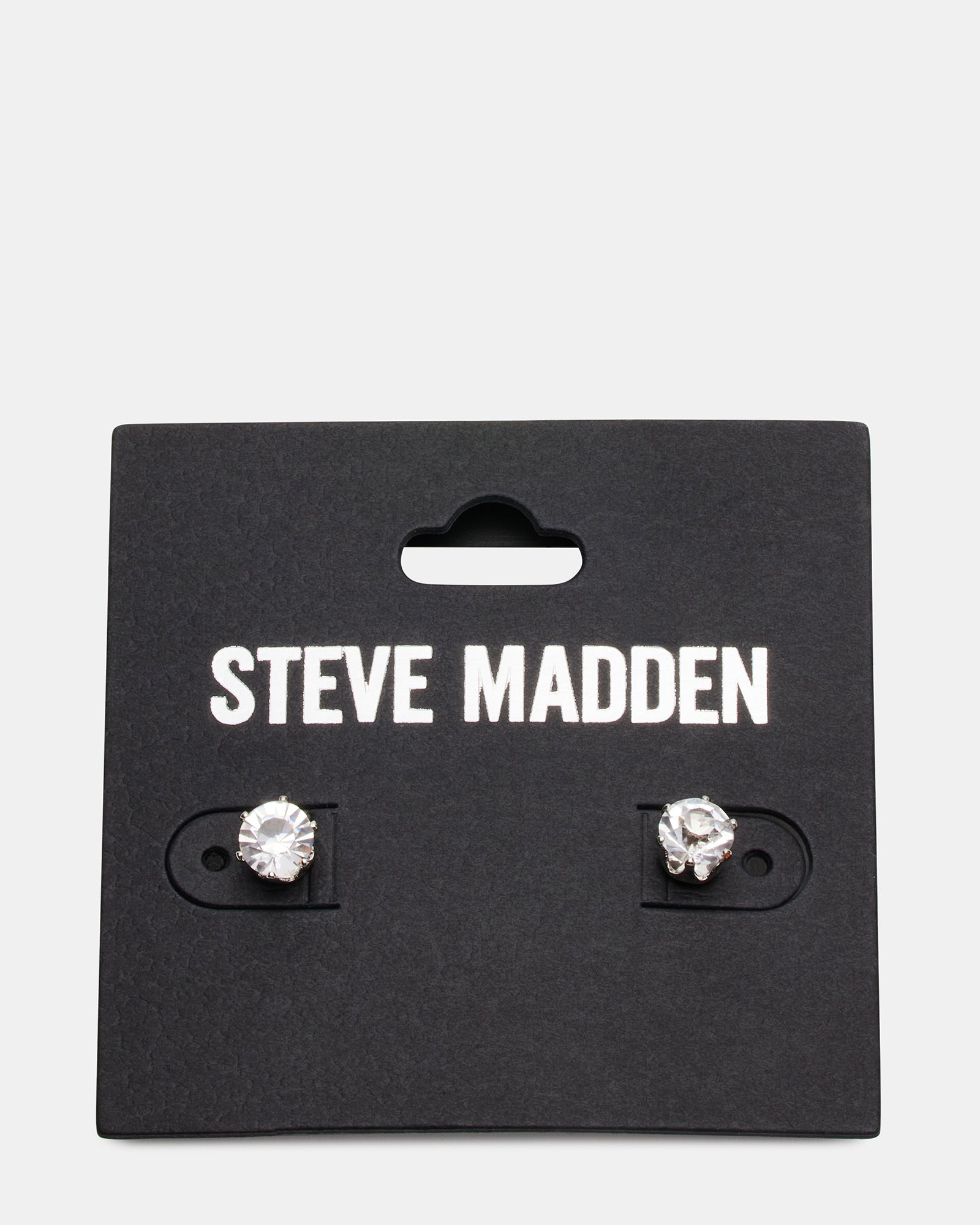 CRYSTAL STUD EARRINGS SILVER - Image 3