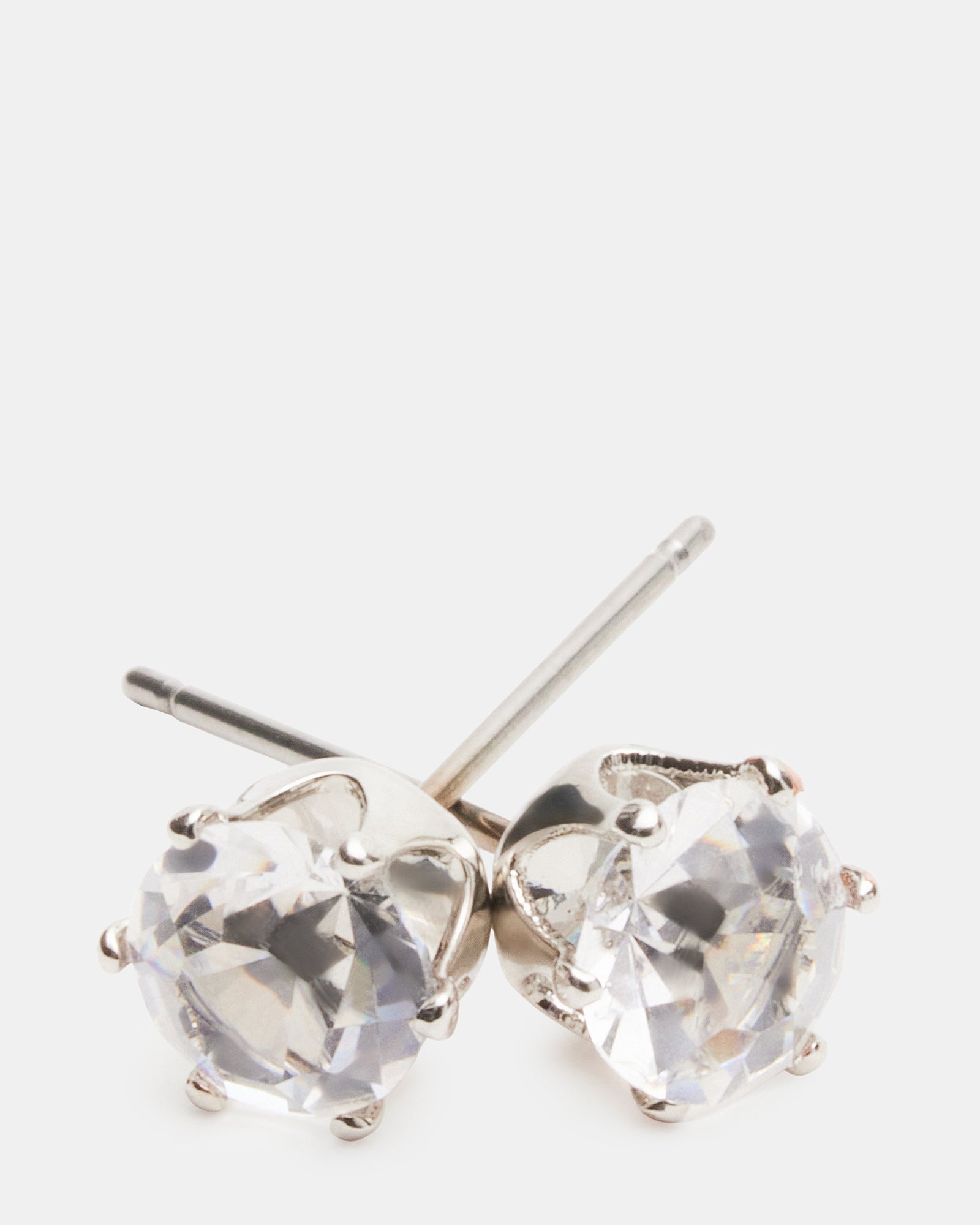CRYSTAL STUD EARRINGS SILVER - Image 2