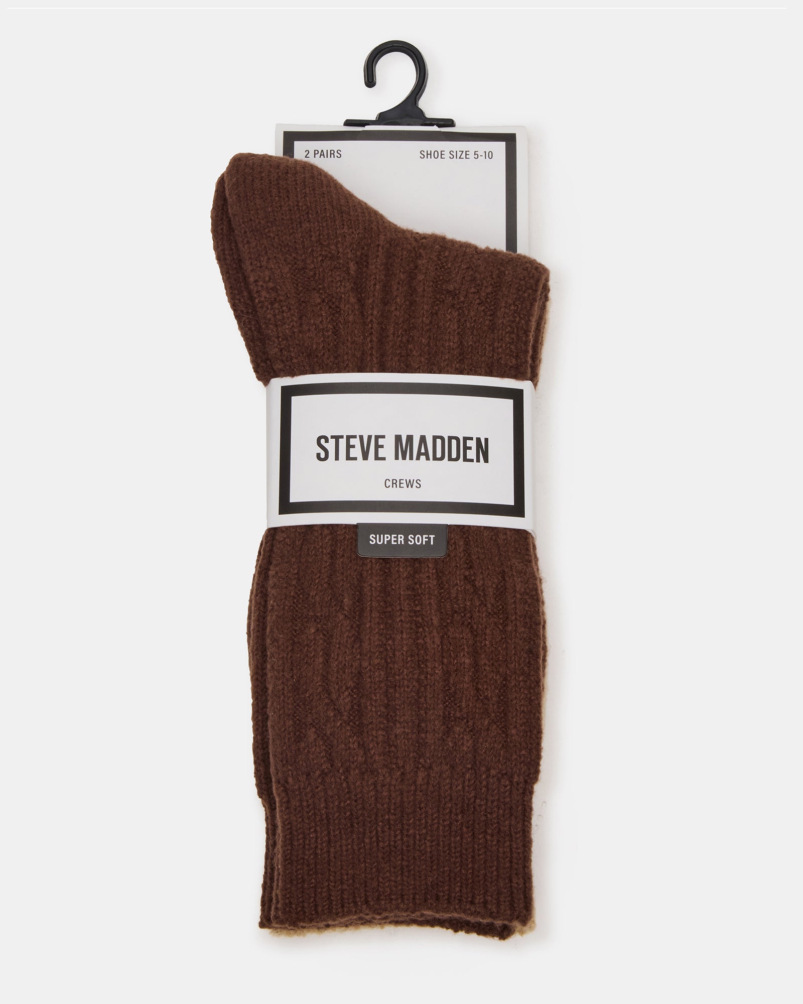 2 PACK CABLE TEXTURE BOOT SOCKS BROWN - Image 3