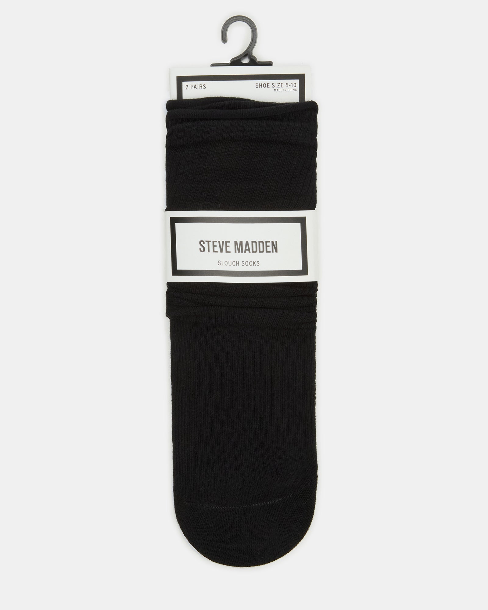 2 PACK SLOUCHY CREW SOCKS BLACK WHITE - Image 4