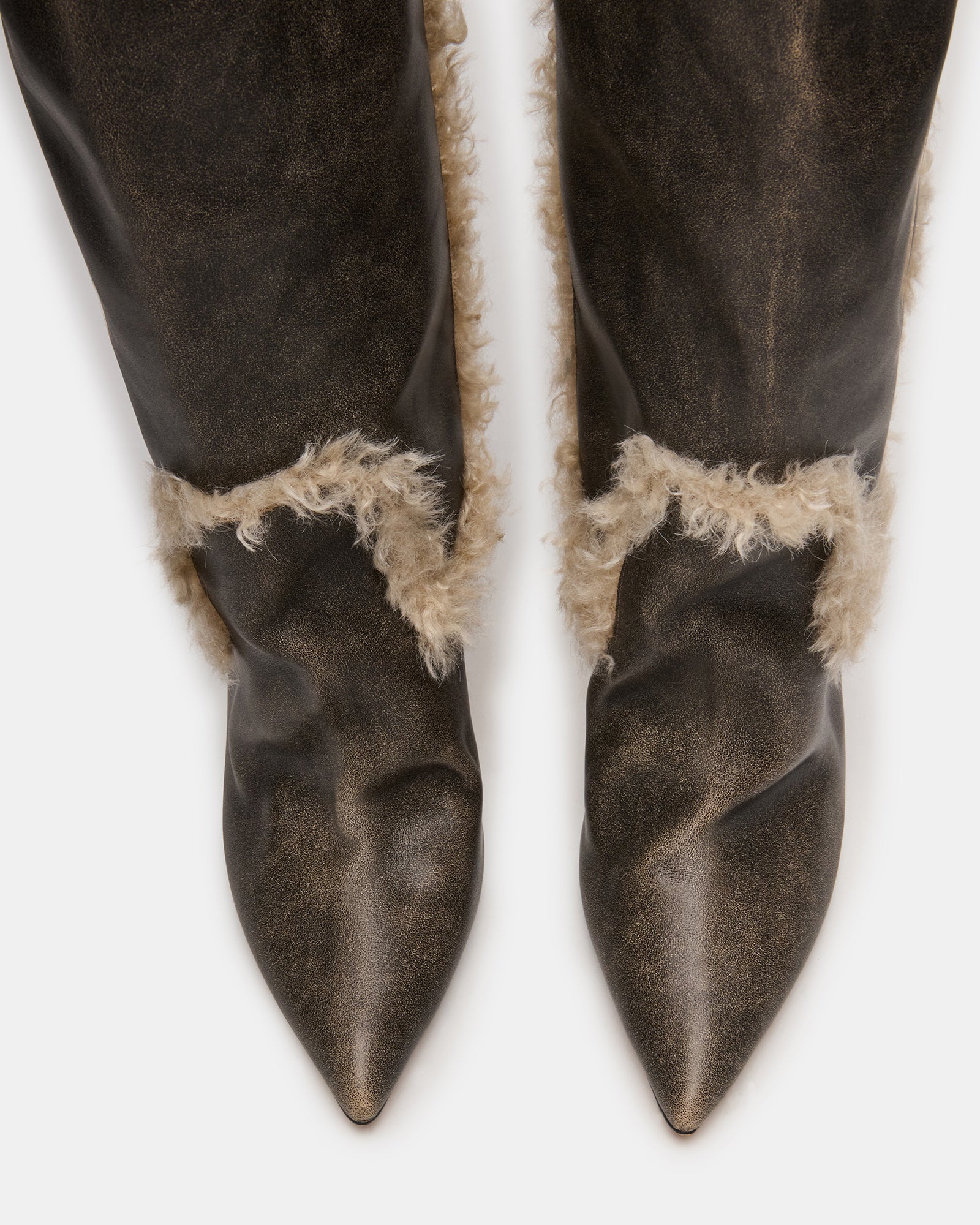BADDIE FAUX FUR BROWN DISTRESSED - Image 4