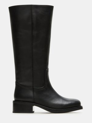 RIGGS BLACK LEATHER WIDE CALF