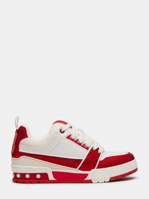 SKATER RED/WHITE RHINESTONES