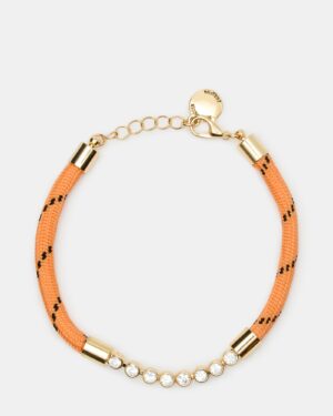Pave Cord Anklet Orange